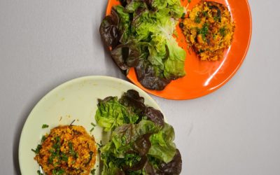 Rösti de millet doré aux légumes et paprika fumé